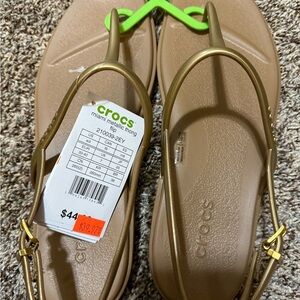 Crocs Women's Miami Metallic Thong Sandals - Gold